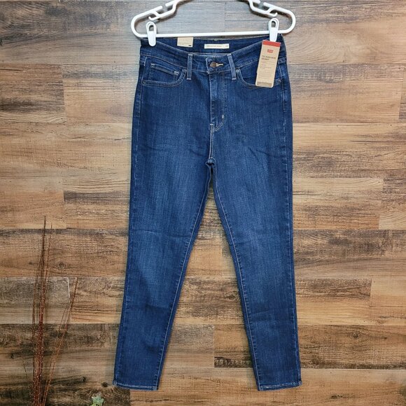 Levi's Jeans Sz 28 Hyper Soft 721 High Rise Skinny Medium Dark Wash Stretch NWT - Picture 1 of 11